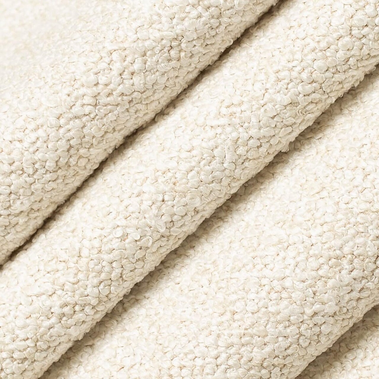 Natural Made in America Boucle Textured Upholstery Fabric by The Yard - SKU: Marisol Vanilla